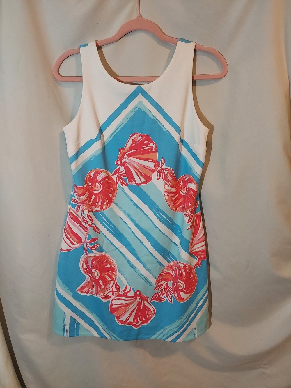 Lilly Pulitzer Callie Shift Dress Pool Blue For The Shell Of It Size XS